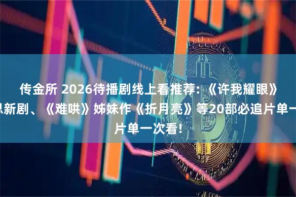 传金所 2026待播剧线上看推荐: 《许我耀眼》赵露思新剧、《难哄》姊妹作《折月亮》等20部必追片单一次看!
